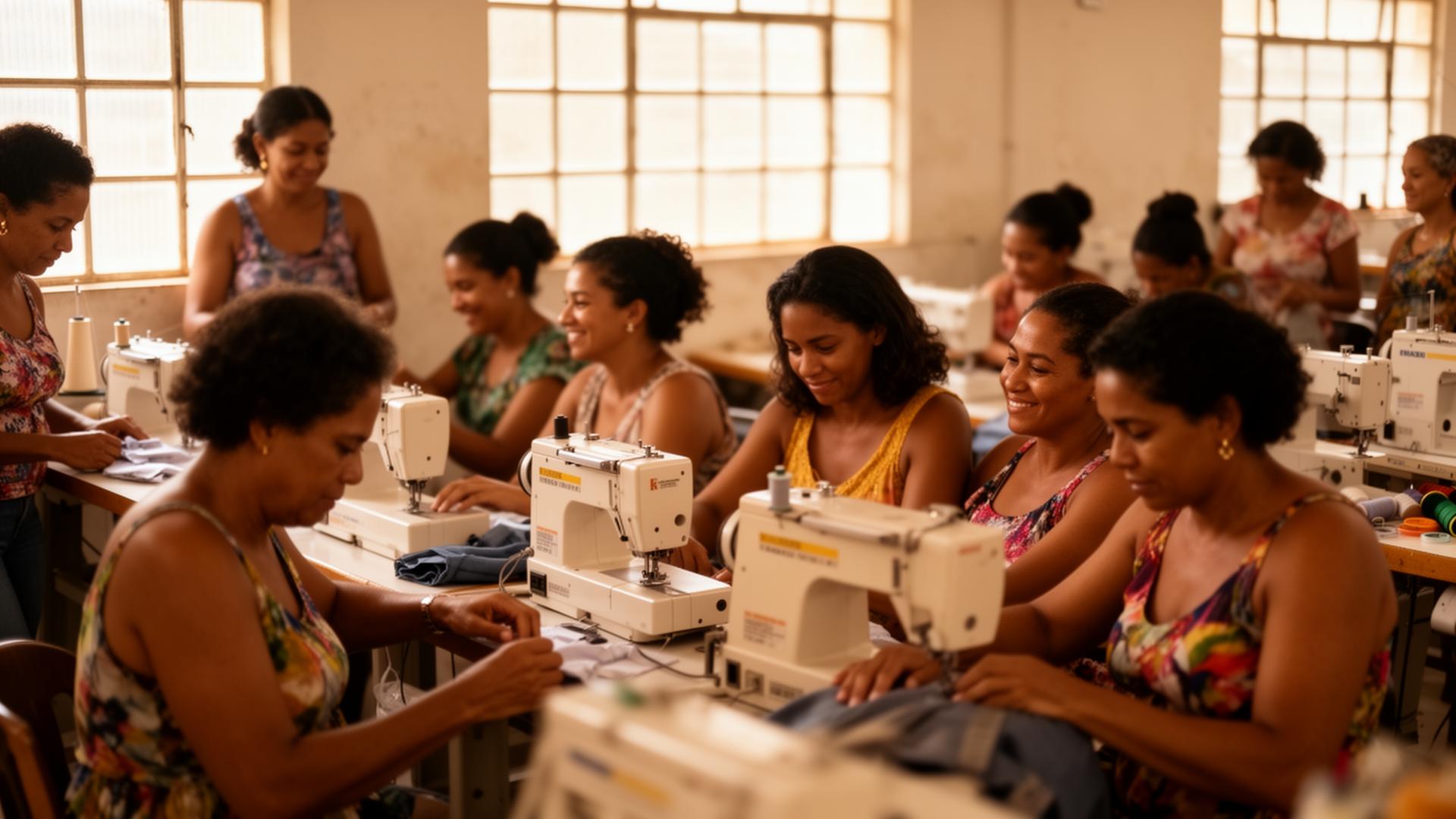 Mulheres em oficina de capacitação no ICCI em Osasco